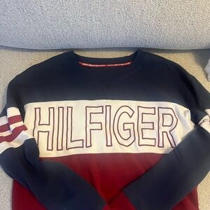 Tommy Hilfiger Navy, White, and Red Crewneck Sweater